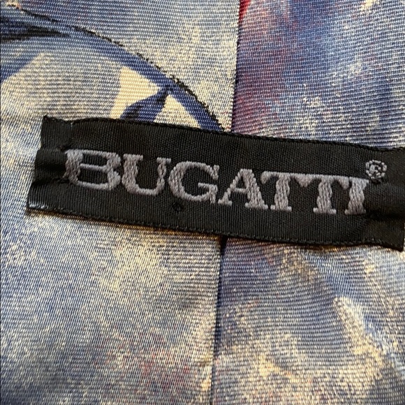 Bugatti Silk Tie! With Pink And Blue Floral Design - Picture 4 of 5